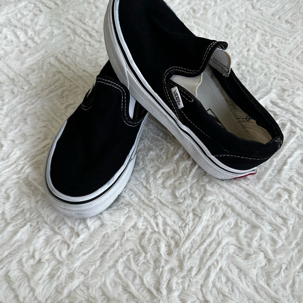 VANS Off The Wall Mens 3.5 Womens 5 Black Slip On Low Skate Shoes Sneakers - Picture 2 of 10